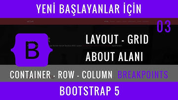 Bootstrap 5 : Ders 3 : "About" Alanı, Layout - Grid - Container - Row - Column - Breakpoints