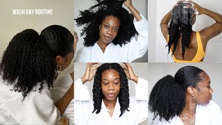 WASH DAY ROUTINE FOR SENSITIVE SCALP + HEALTHY HAIR + STYLING ft. Mielle Organics | NATURAL HAIR