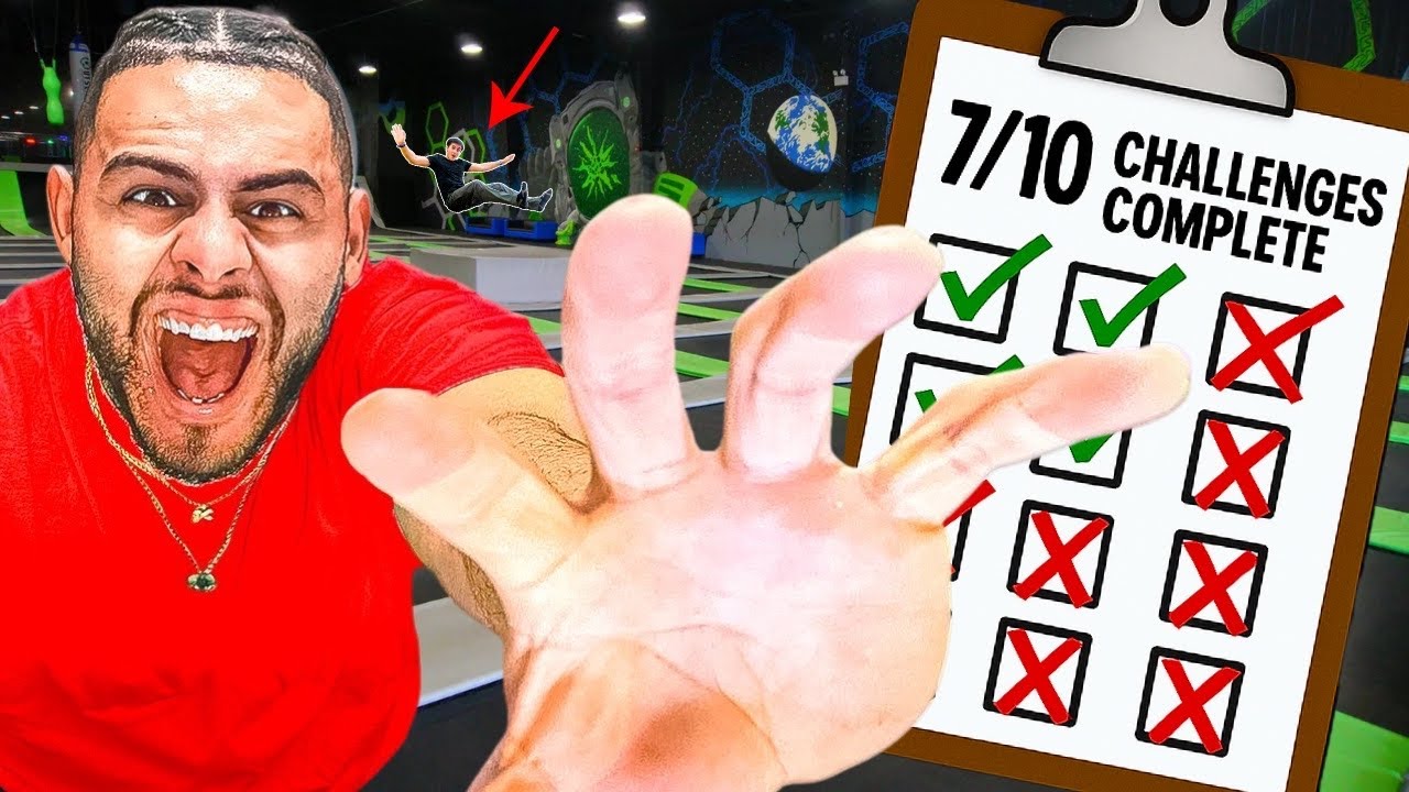 LOCKED IN Trampoline Park Until I Beat All 10 Challenges!