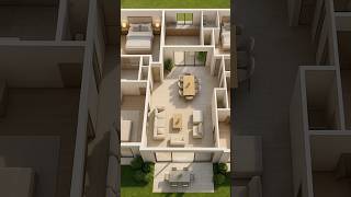 A Stylish 3D Floor Plan Created for Family living, combining comfort l #shorts #homedecor #viral