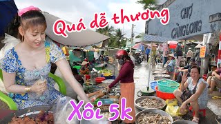 Gặp cô gái bán xôi quá xinh đẹp dễ thương ở chợ Càng Long Trà Vinh