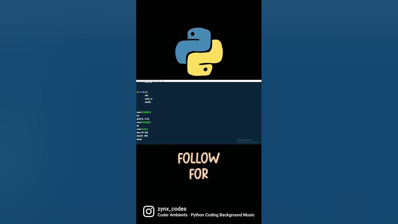 Make python logo using python IDLE,(TURTLE PART 3). - YouTube