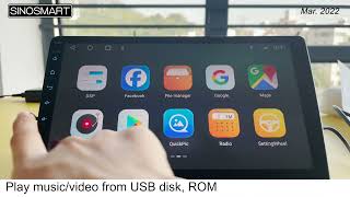 Sinosmart Android Car Radio Operation 3 Music Video Playing & Screen Split of 9/10.1 inch Screen