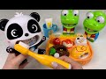 Toy ASMR Satisfying Toy Unboxing Pororo Eating Set With BabyBus Panda Kiki Dentist Toys 장난감놀이 