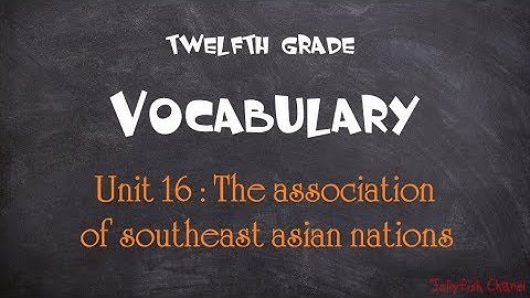 Học tiếng Anh lớp 12 - Unit 16 The association of southeast asian nations