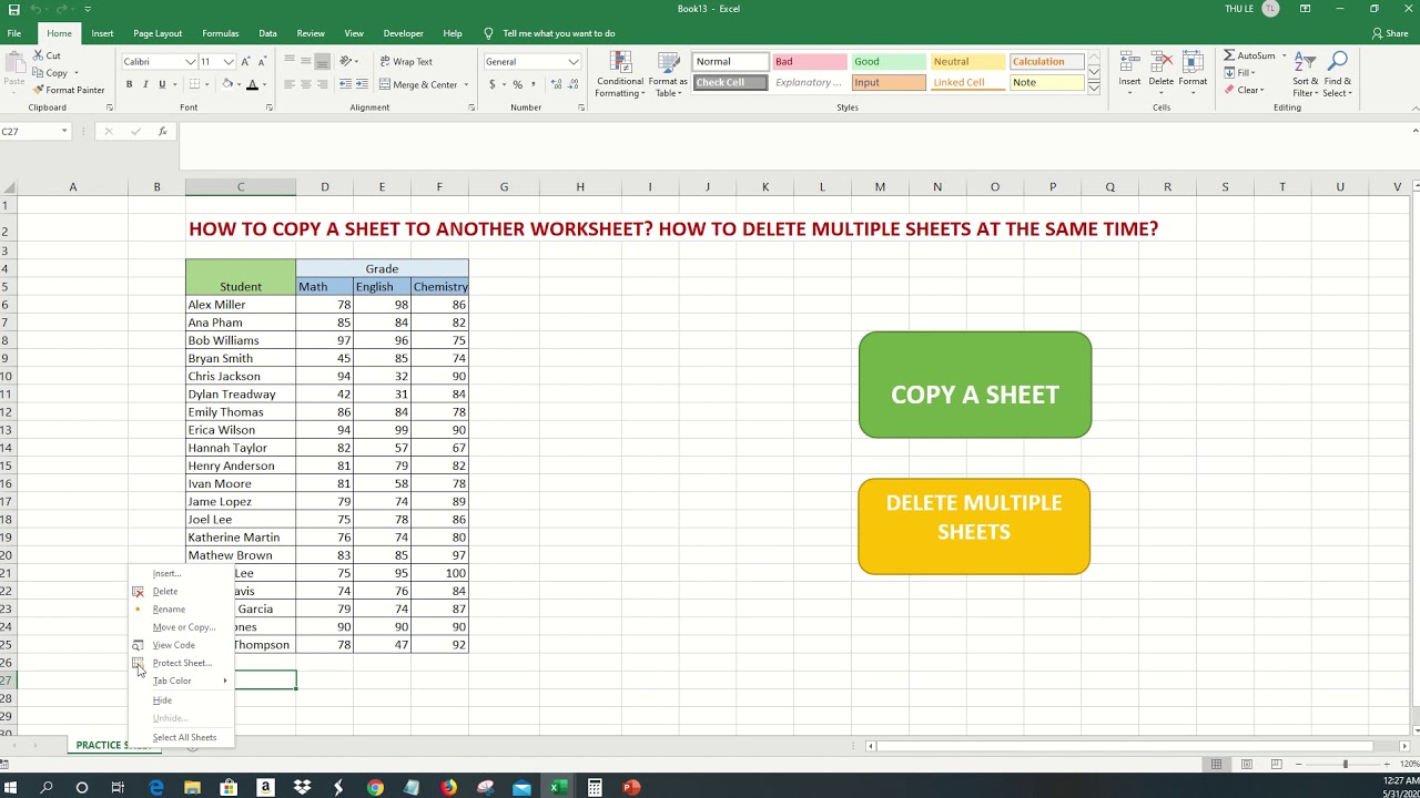 excel-how-to-copy-a-sheet-to-another-worksheet-and-how-to-delete-multiple-sheets-youtube