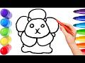 How To Draw cute cartoon character Drawing, Painting &amp; Coloring For Kids and Toddlers_ Child Art 🐋🌈🎨