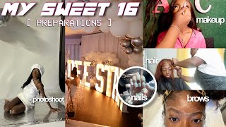 ☆ MY SWEET 16 BIRTHDAY PREPARATION + PHOTOSHOOT | MAKING DRESS, HAIR, NAILS &amp; MORE