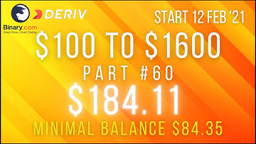Part #60 $184.11 Done $100 to $1600 free bot binary.com deriv profit consistent digit differ