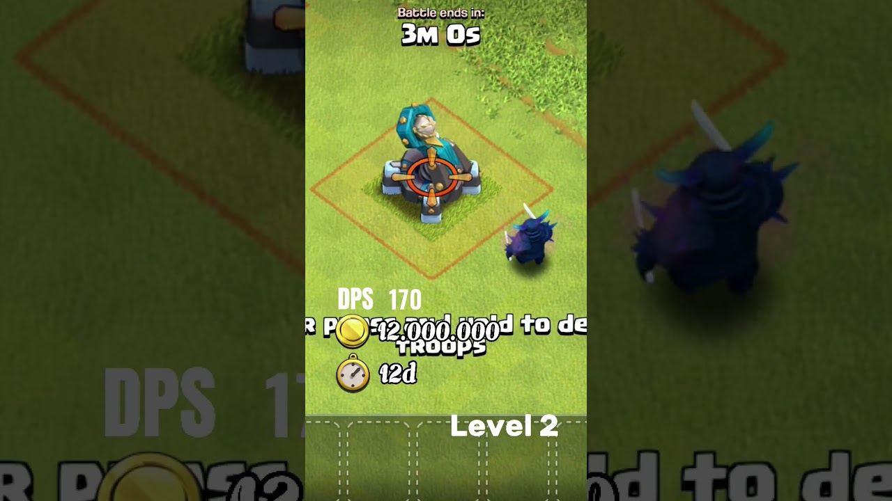 Scattershot All Level with Animation + Time + Gold + DPS | Clash of clans 