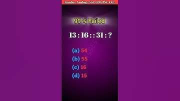 Number Analogy   || Reasoning Analogy tricks  || SSC GD Reasoning Analogy practice set 2024 #shorts
