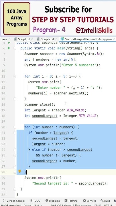 Second Largest Element in an Array in Java #shorts #java #trending # ...