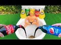 Experiment !! Stretch Armstrong VS Cola, Fanta, Mtn Dew, Monster and Mentos in Toilet