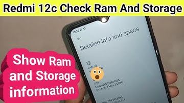 Redmi 12c check Ram and Storage