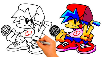 ​🎵🎮How to draw FNF BOYFRIEND easy | Cómo dibujar Friday Night Funkin boyfriend paso a paso