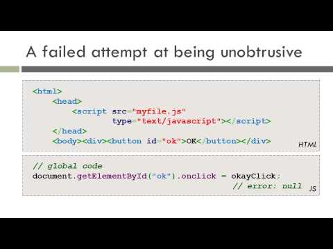 Lecture 18.2: Unobtrusive JavaScript