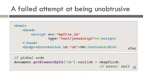 Lecture 18.2: Unobtrusive JavaScript