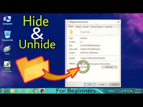 How to hide and show hidden a folder,files in windows 7,8,10
