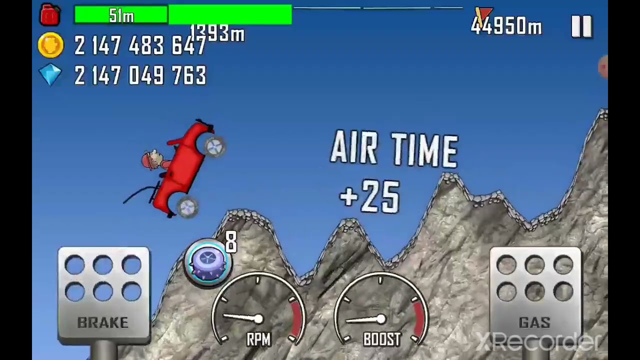 Hill Climb Racing : Hill Climber & Mountain 1878 m ( New World Record! )