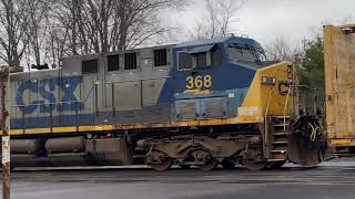 CSX Yn2 AC44CW # 368 Trailing 3rd on a Tiny 15 Car Q369 at Diamond Street -12/13/2020