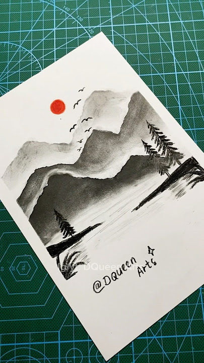 How to draw a mountain using a PENCIL ONLY ✏️⛰️ #art #drawing #drawingtutorial #howtodraw #dqueen...