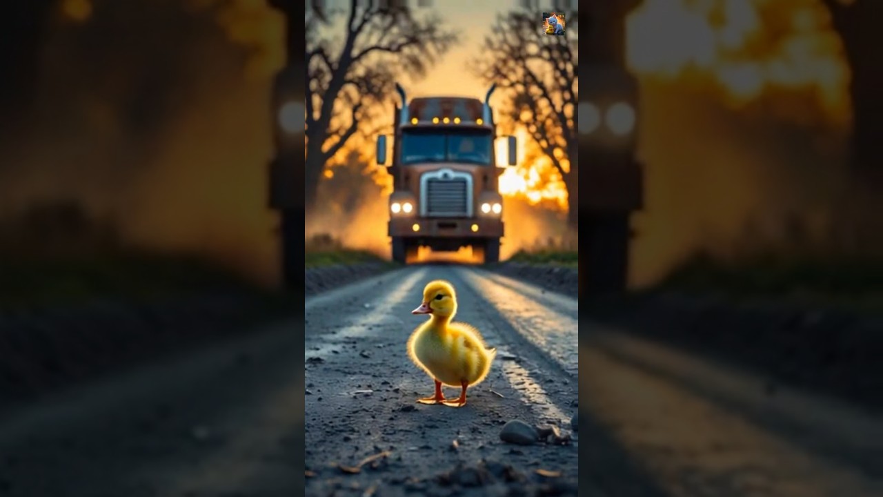A Cute Duckling Helps His Cat Friend And Saves The day