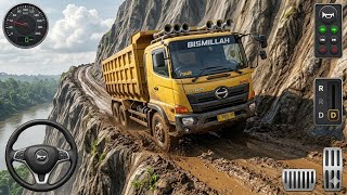 HINO 500 Tipper Truck 🚛 Narrow Mud Off-Road Challenge 😱 | BUSSID 4.5 Gameplay! screenshot 1