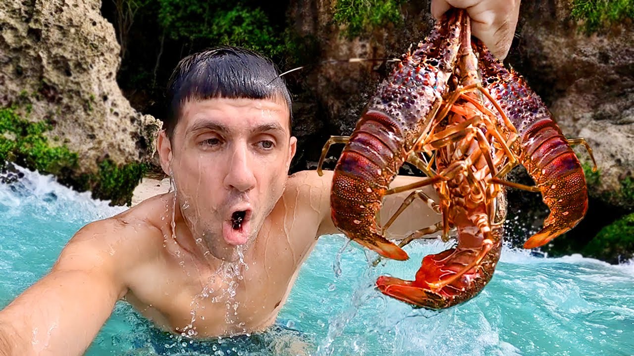 Catch and Cook Survival. How to Catch Lobsters for Food on Remote