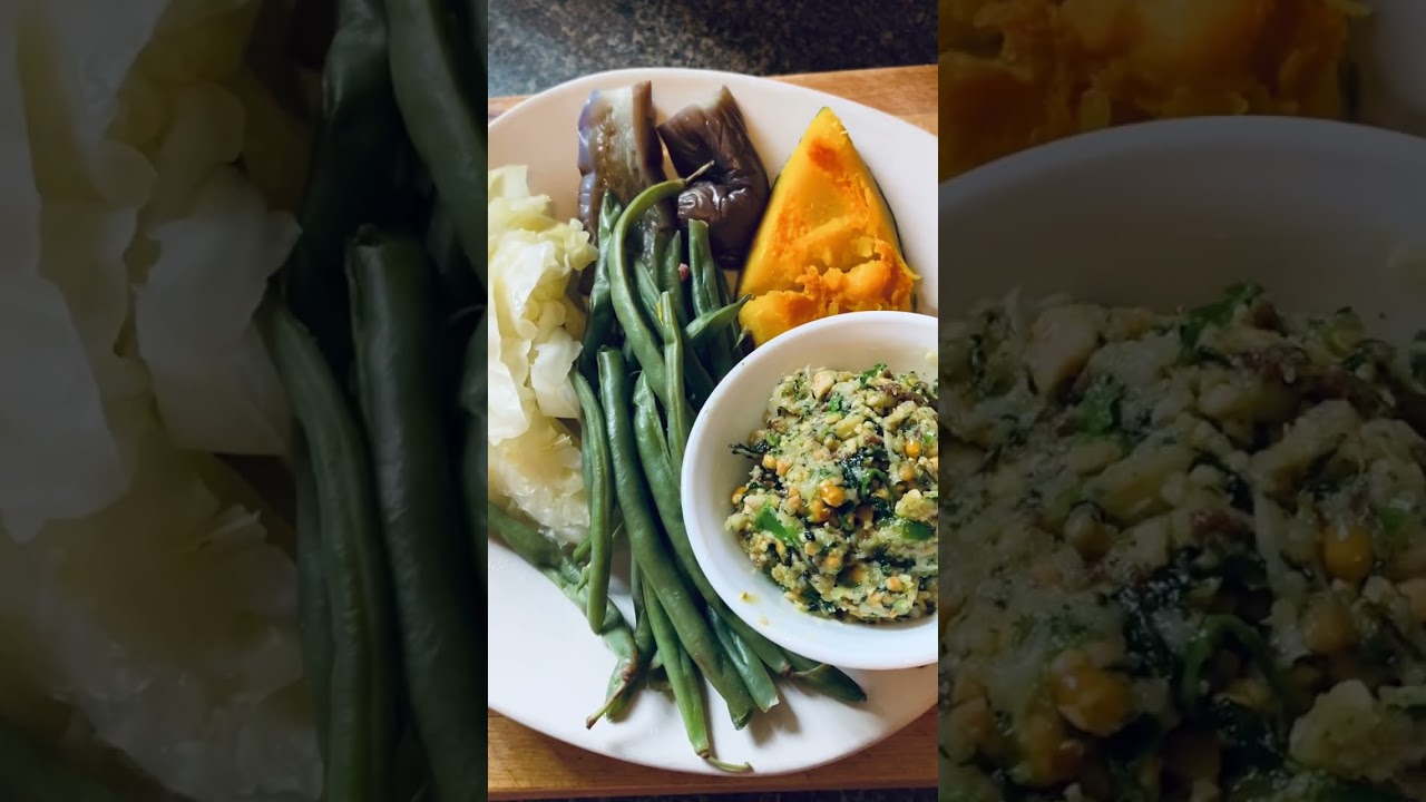 Thecha recipe, and rice with steamed vegetables just 🤩 