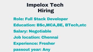 🚀 Exciting Opportunity: Full Stack Developer Role at Impelox Tech! 🌟