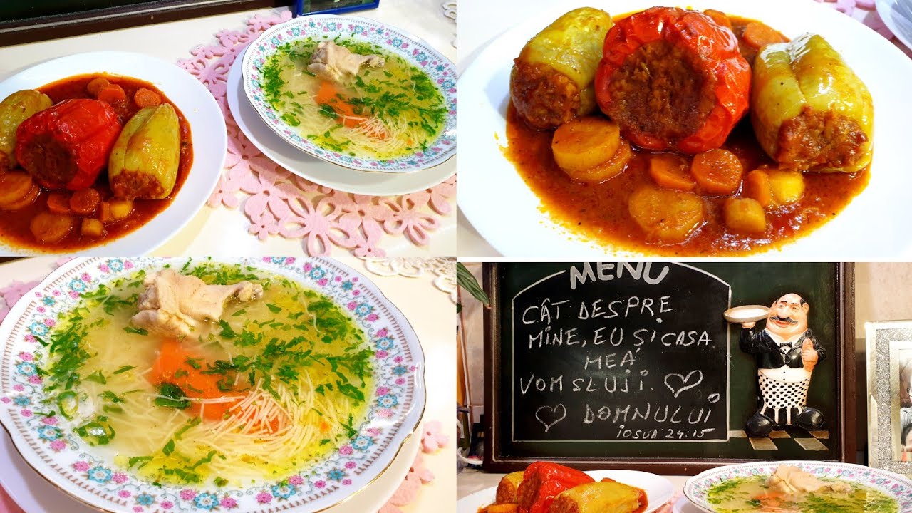 Meniu de Duminică,1 Martie,Ardei umpluți vegetale(post) și zupă(supa)ca pe la Bănat de la Bunica🇷🇴❤️