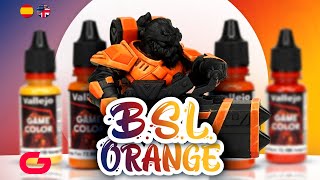 How to paint ORANGE using B.S.L Vallejo system ( only 4 colors)