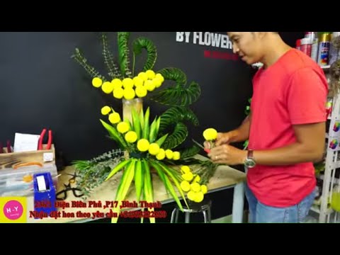 Video MẪU CẮM HOA NHÀ THỜ 51| Cắm hoa Cúc Ping Pong vàng 2... - youtube
