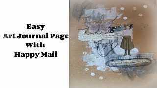 Happy mail art journal page/ How to use happy mail in your art journal