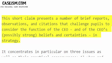Strategy and the Strategist Case Study Help - Caseism.com