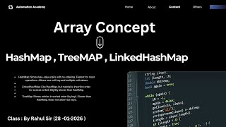 Array Concept HashMap, Tree Map, Linked HashMap (28-01-2026)