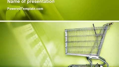 Shopping Cart On Olive Background PowerPoint Template by PoweredTemplate.com
