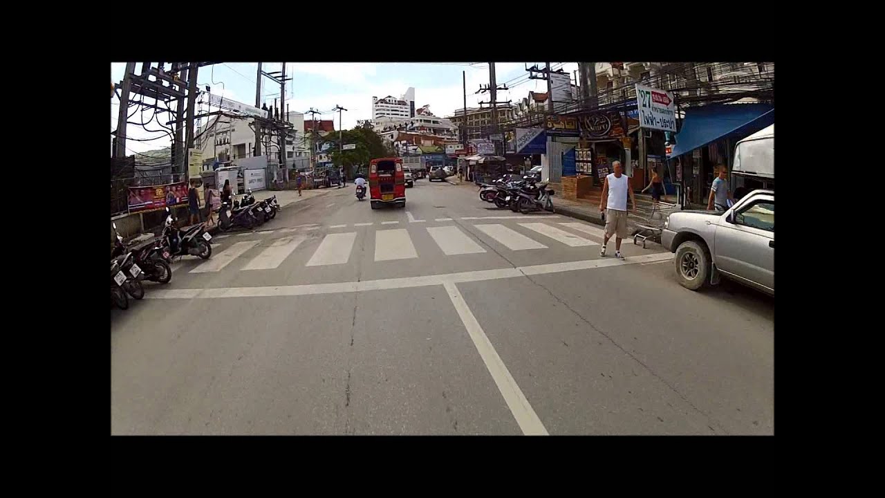 Quiet scooter ride around Patong GoPro YouTube