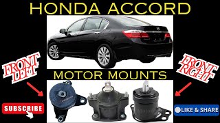 2013-2017 Honda Accord 2.4L Left, Middle, Right Motor Transmission Mounts Replacement.