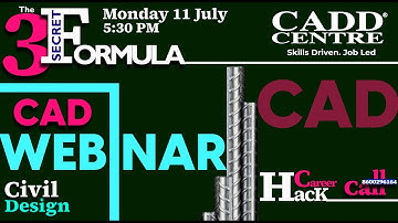 3 Secret formulas for Civil CAD Career Hack @CADD Centre Design Studio ​