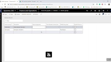 Create Vendor Groups in D 365