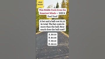 The $1.10 Bat & Ball Riddle — Most People Get It Wrong Instantly!#riddlemathworld #shorts #math