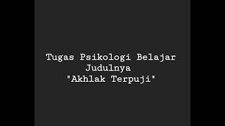 Tugas Psikologi Belajar membuat Vidio mengajar!