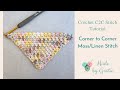 Crochet corner to corner c2c moss stitch  free crochet c2c different stitches tutorial