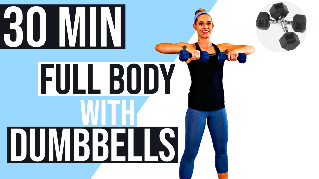 30 min Full Body All Standing Dumbbell Workout | Total Body Strength ...