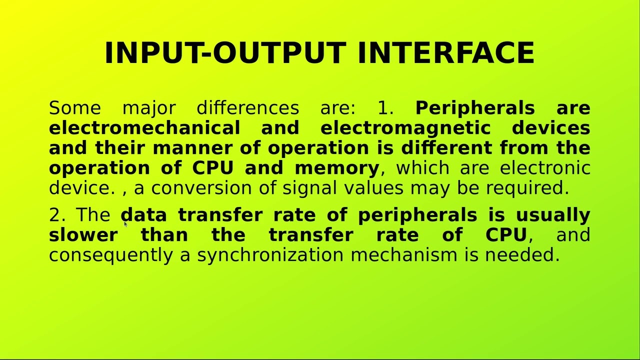 Input Output Organisation in Tamil