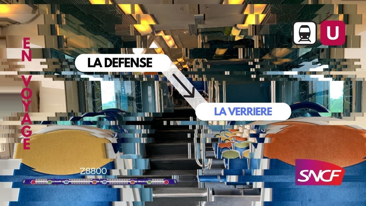 Z8800 Transilien ligne U From La Defense to La Verrière Ride French Urban Train
