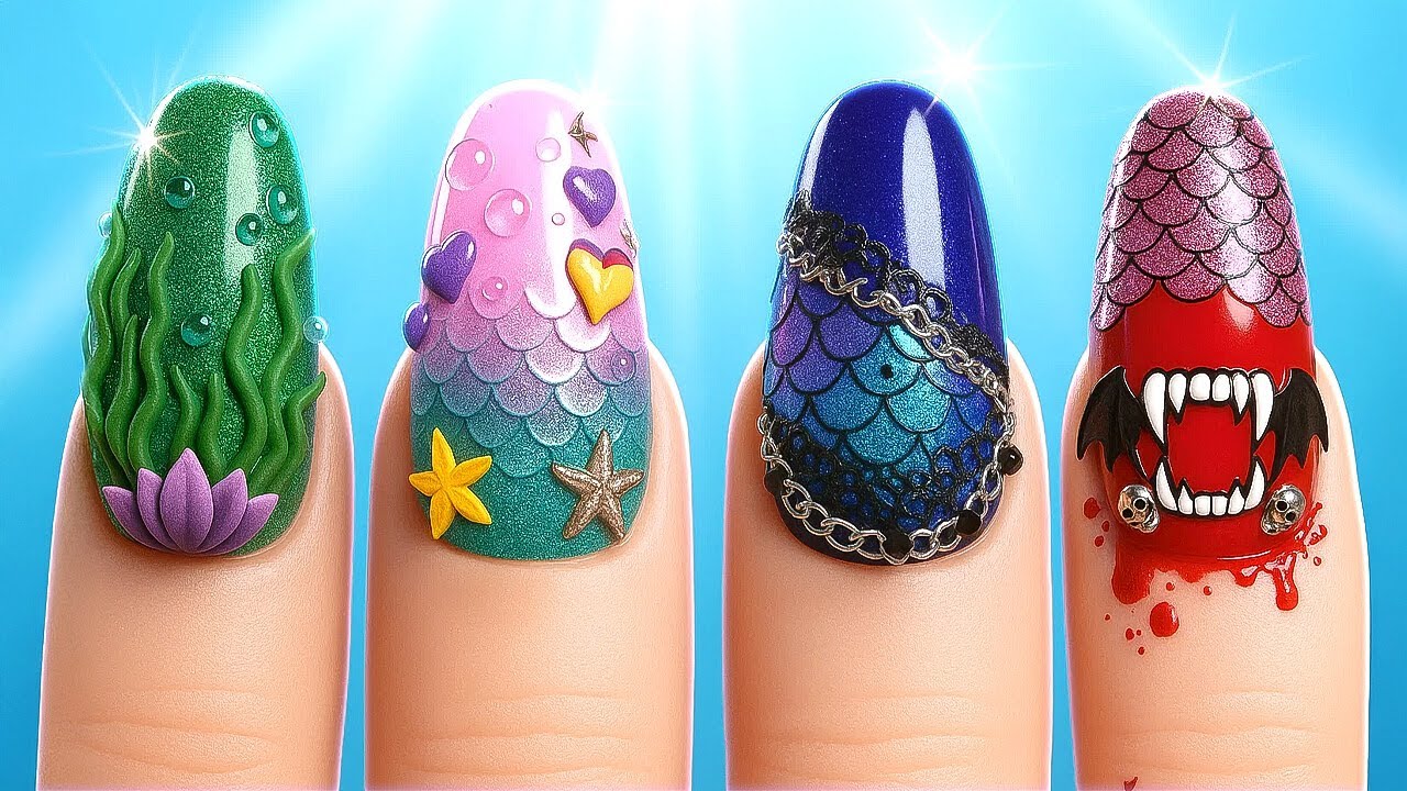 4 Meerjungfrauen, 1 Farbe 🌈 Einfarbiges Makeover-Challenge!