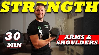 Killer 30 Min Strength Training | Arms, Delts, and Shoulders | Dumbbells