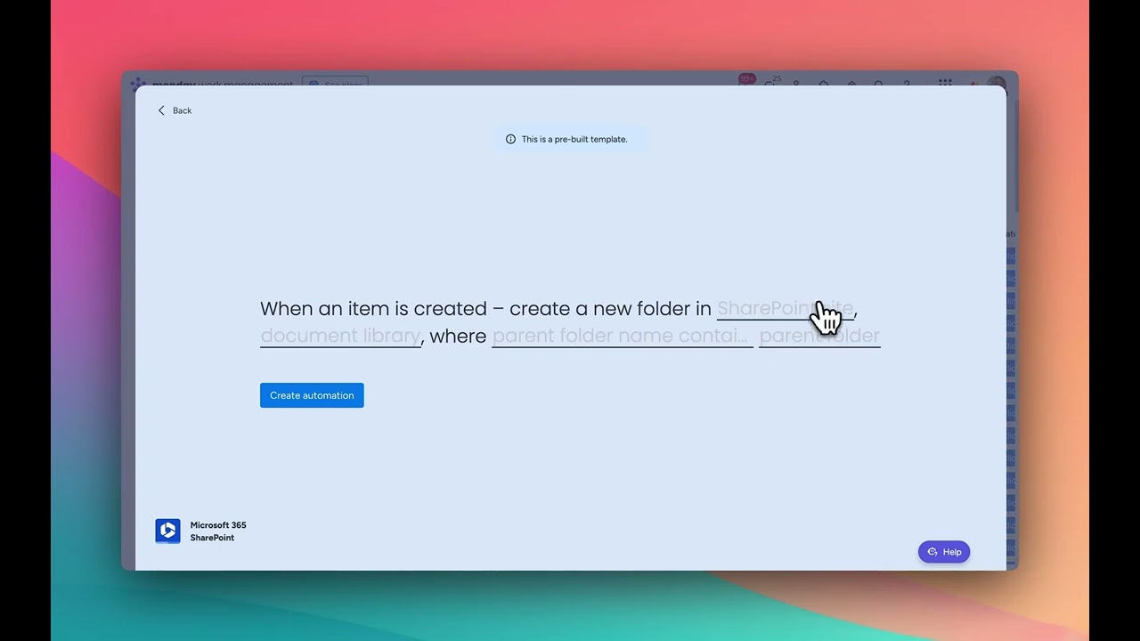 Microsoft 365 SharePoint integration for monday.com • Simple folder generation automations